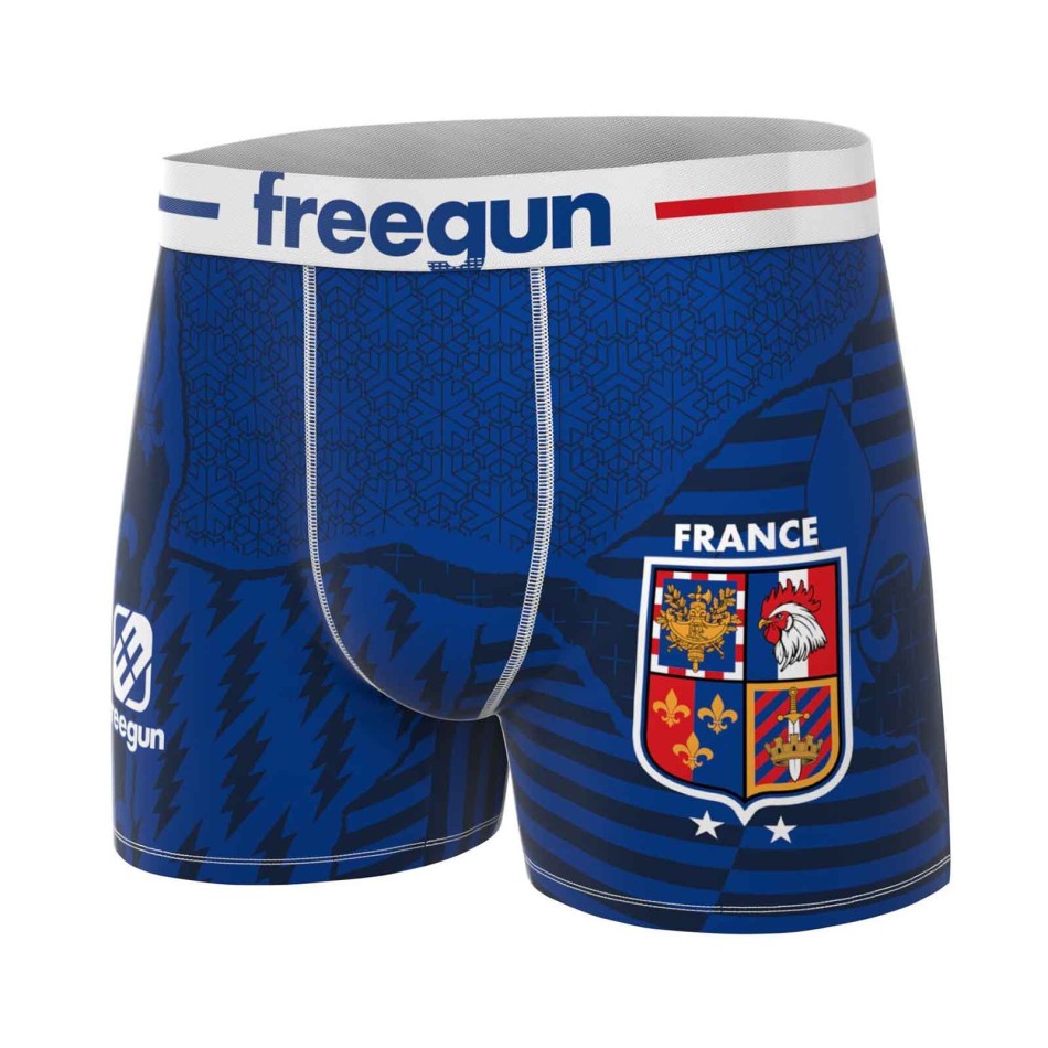 FREEGUN Set di 4 boxer da uomo in microfibra per tifosi di calcio