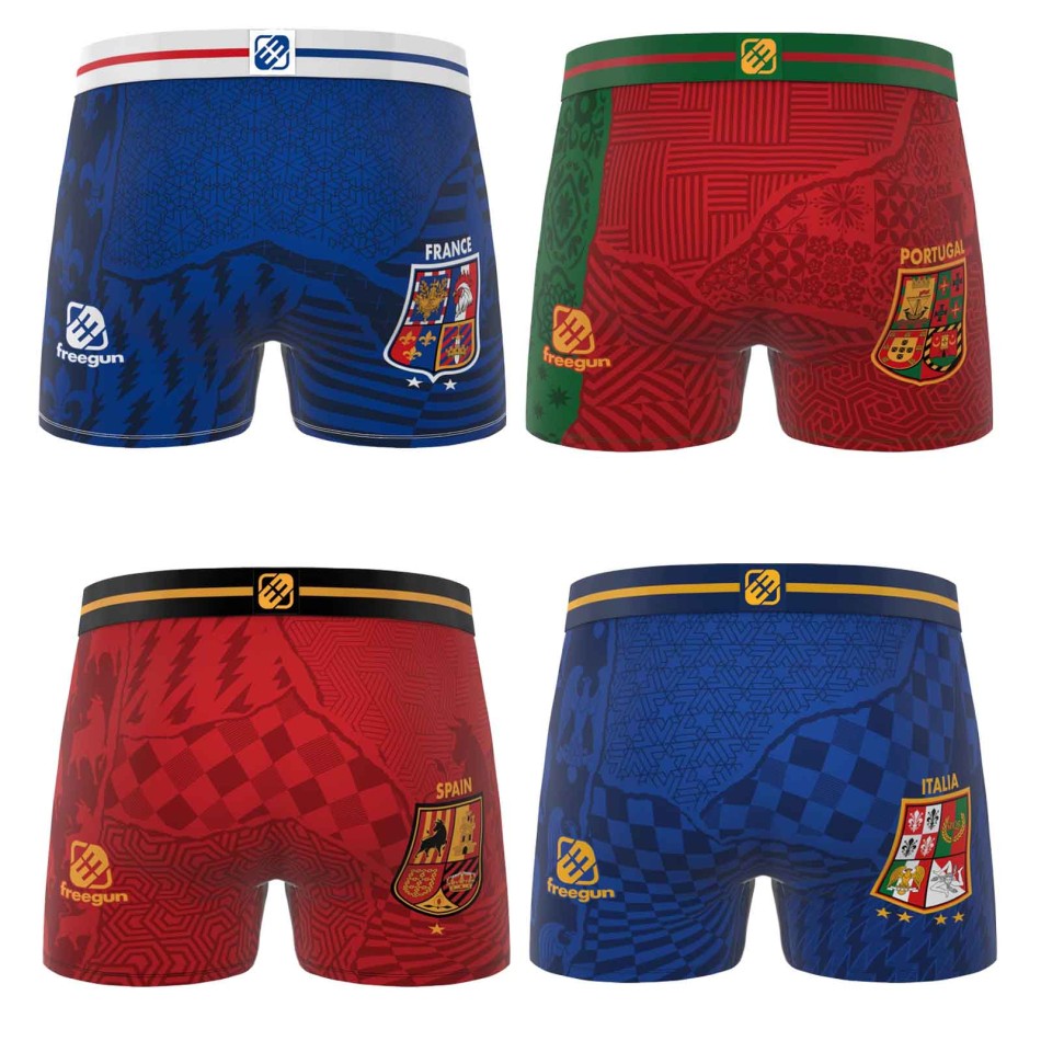 FREEGUN Set of 4 Boys’ Microfibre Football Fan Boxer Shorts