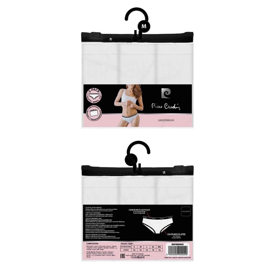 PIERRE CARDIN Lot de 3 Culottes Femme Coton Motifs Assortis