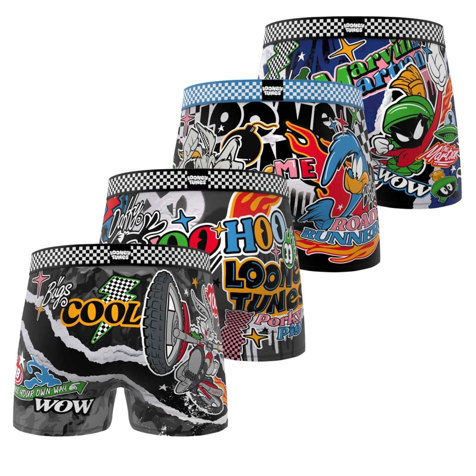 FREEGUN Lot de 4 Boxers Garçon Looney Tunes