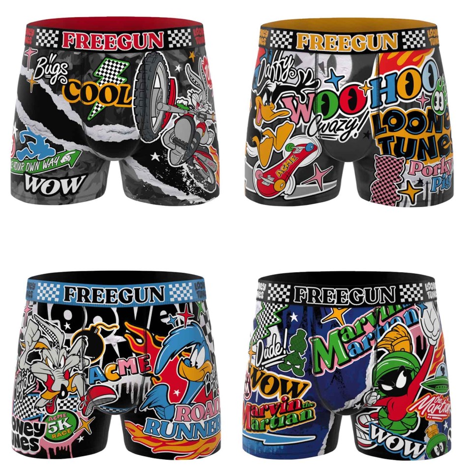 FREEGUN 4-Pack of Looney Tunes Boys' Boxer Shorts