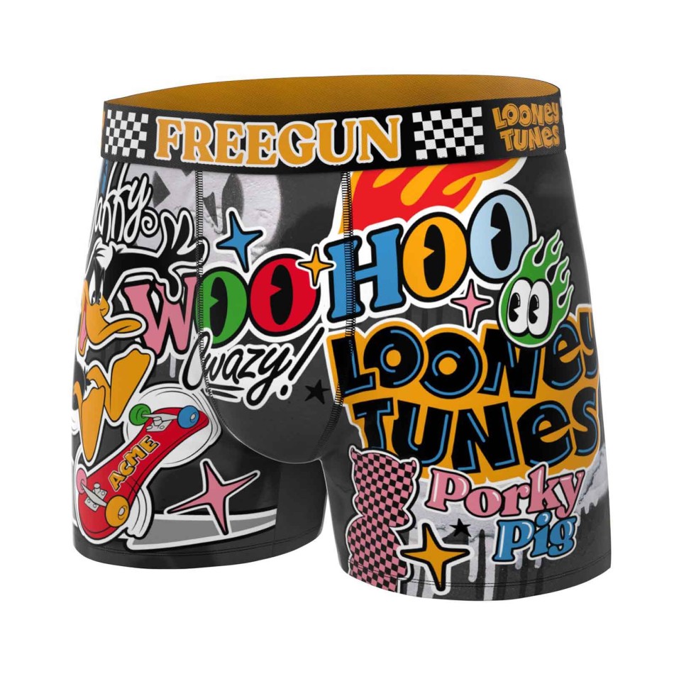 FREEGUN Lot de 5 Boxers Homme Microfibre Looney Tunes