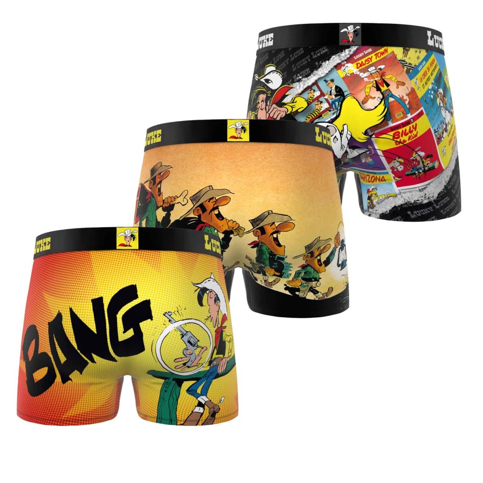 FREEGUN 3-Pack of Lucky Luke Boys' Microfiber Boxer Shorts