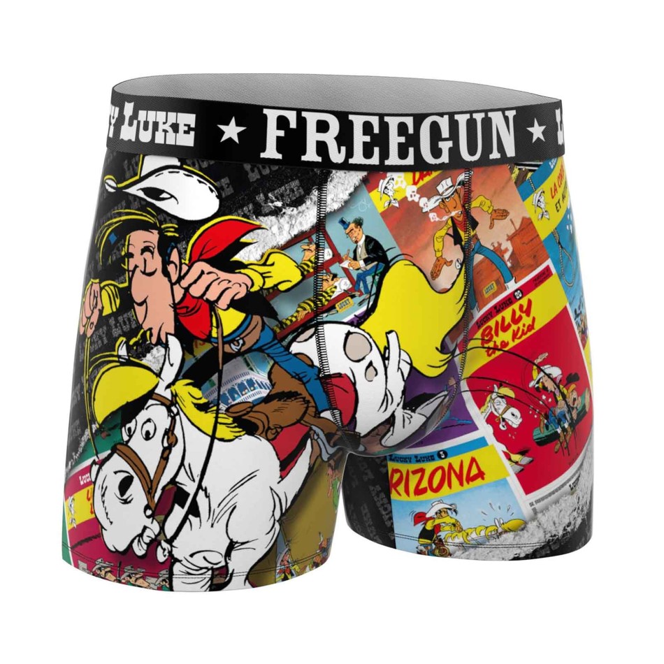 FREEGUN Set van 3 Lucky Luke-boxershorts voor jongens van microvezel