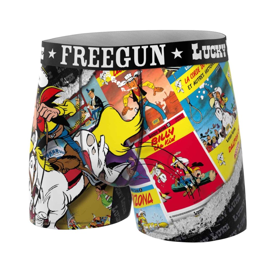 FREEGUN 3-pack boxershorts för män, Lucky Luke, mikrofiber