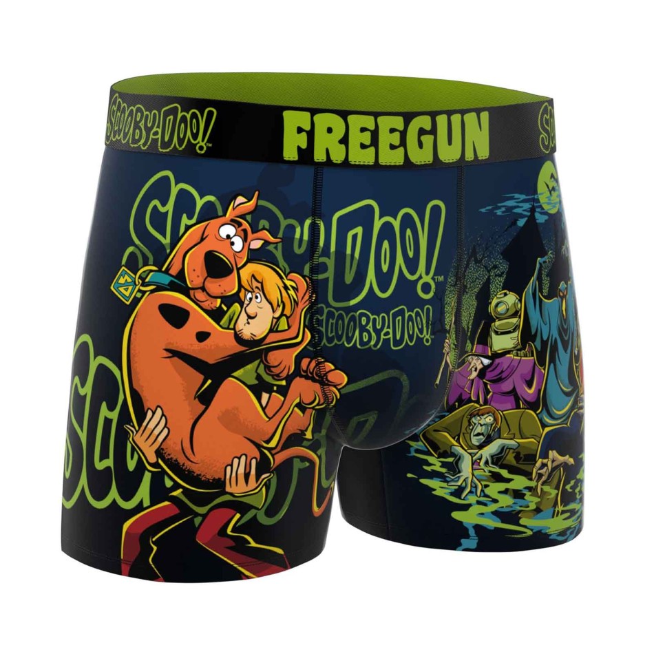 FREEGUN Lot de 3 Boxers Garçon Scooby-Doo Microfibre