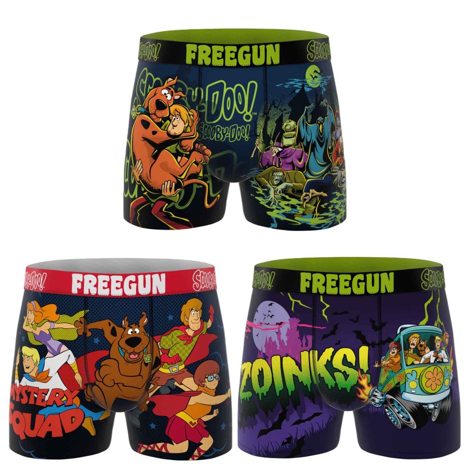 FREEGUN 3-Pack of Scooby-Doo Men's Microfiber Boxer Shorts