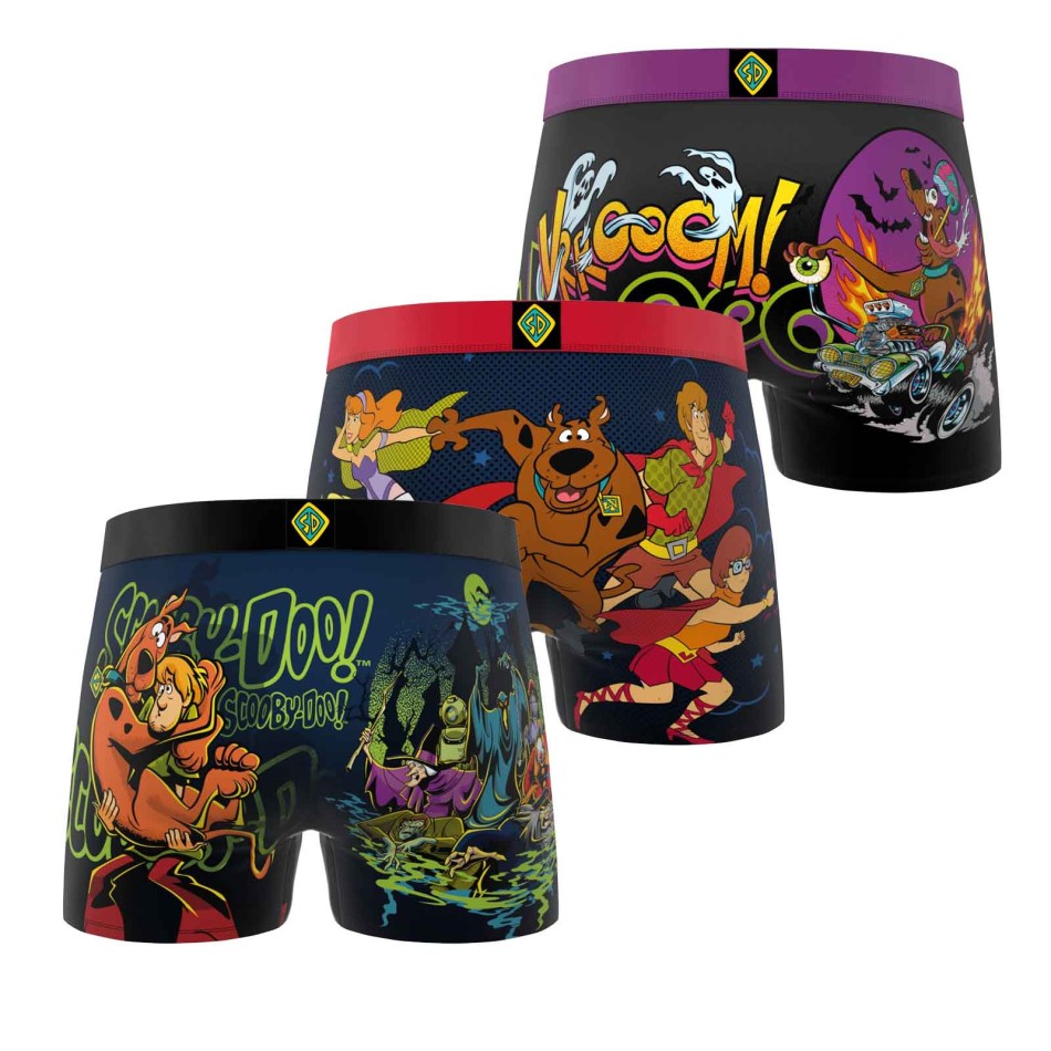 FREEGUN Lot de 3 Boxers Garçon Scooby-Doo Microfibre
