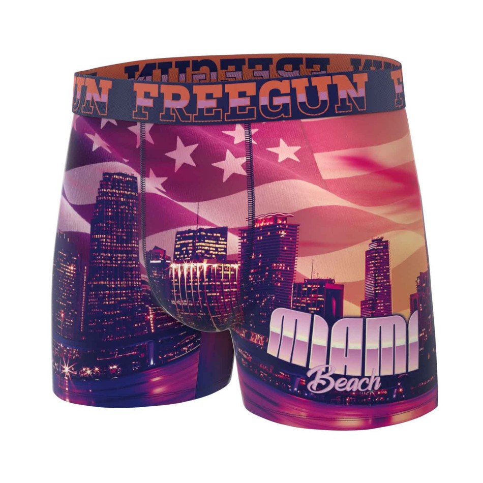 FREEGUN Set di 6 boxer da bambino in microfibra "USA"