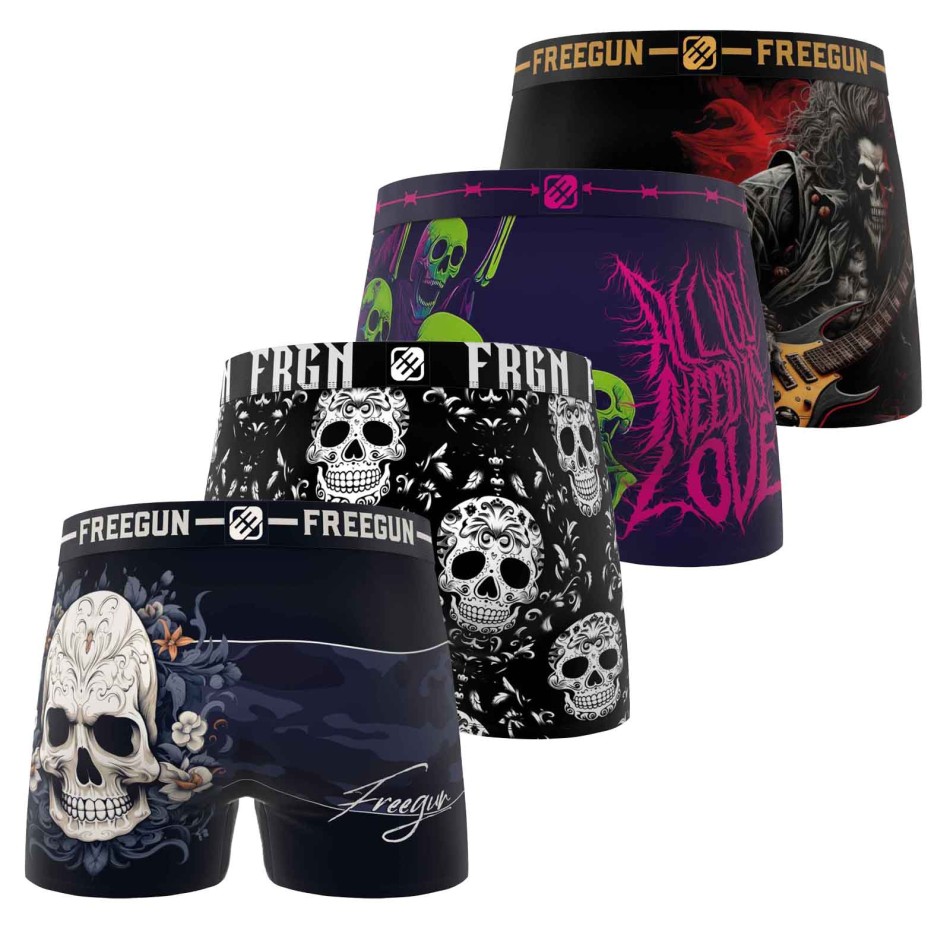 Lot de 4 Boxers Garçon Skull Tête de Mort