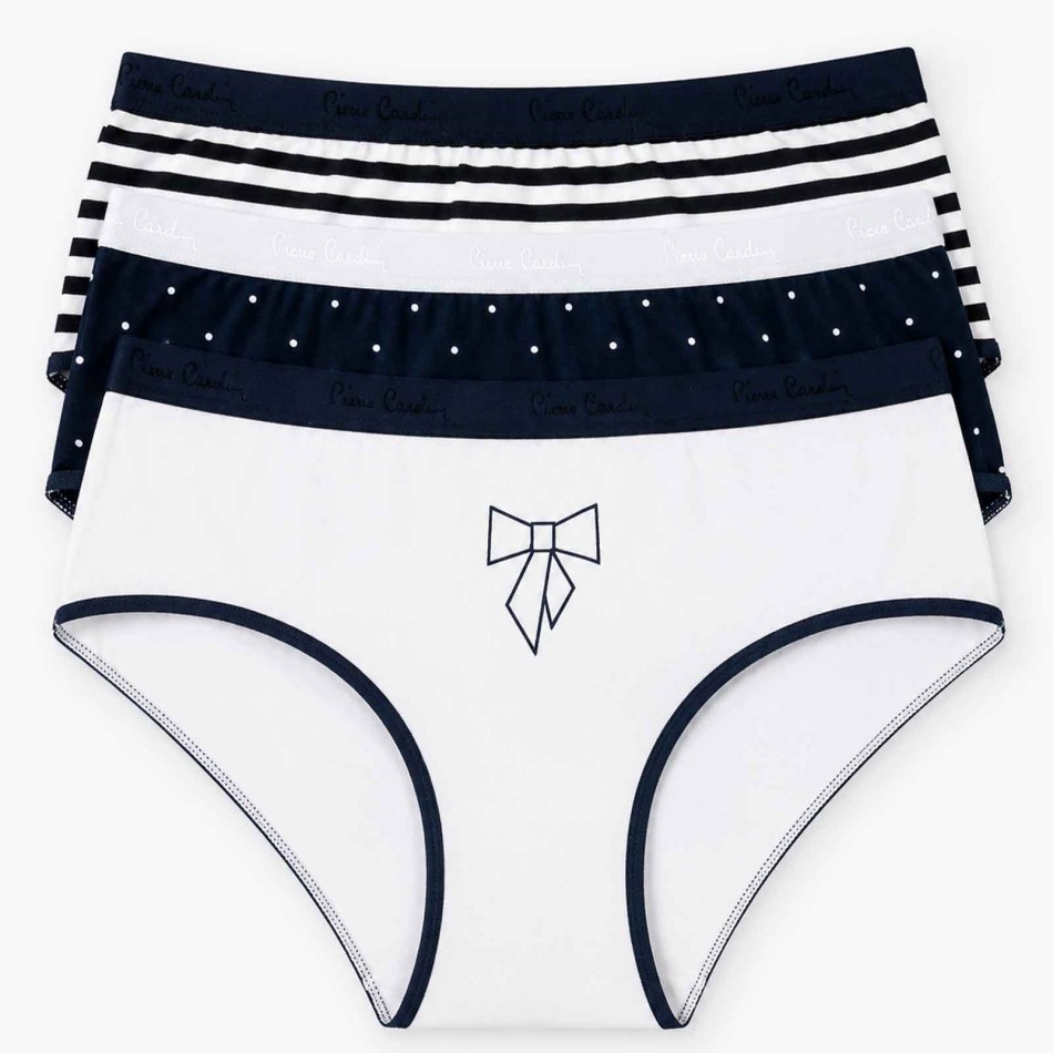 PIERRE CARDIN Lote de 3 calzoncillos de algodón para mujer con estampados variados