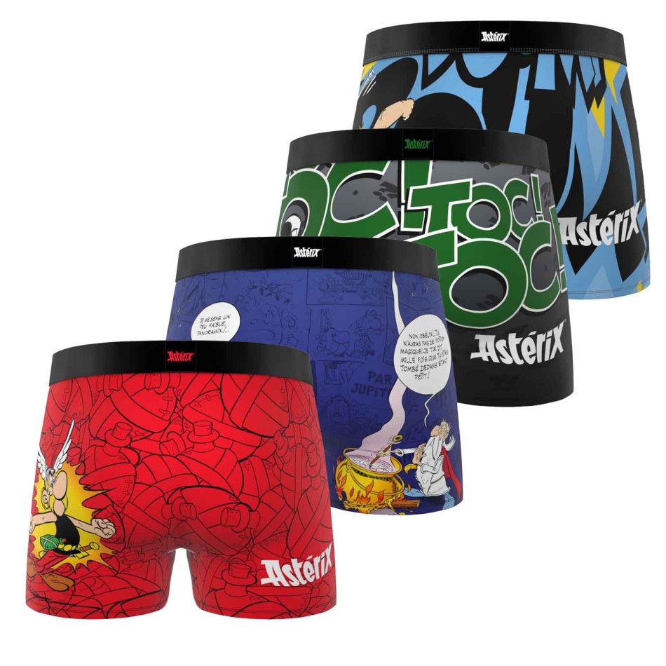 FREEGUN Lot de 4 Boxers Garçon Microfibre "Astérix et Obélix"