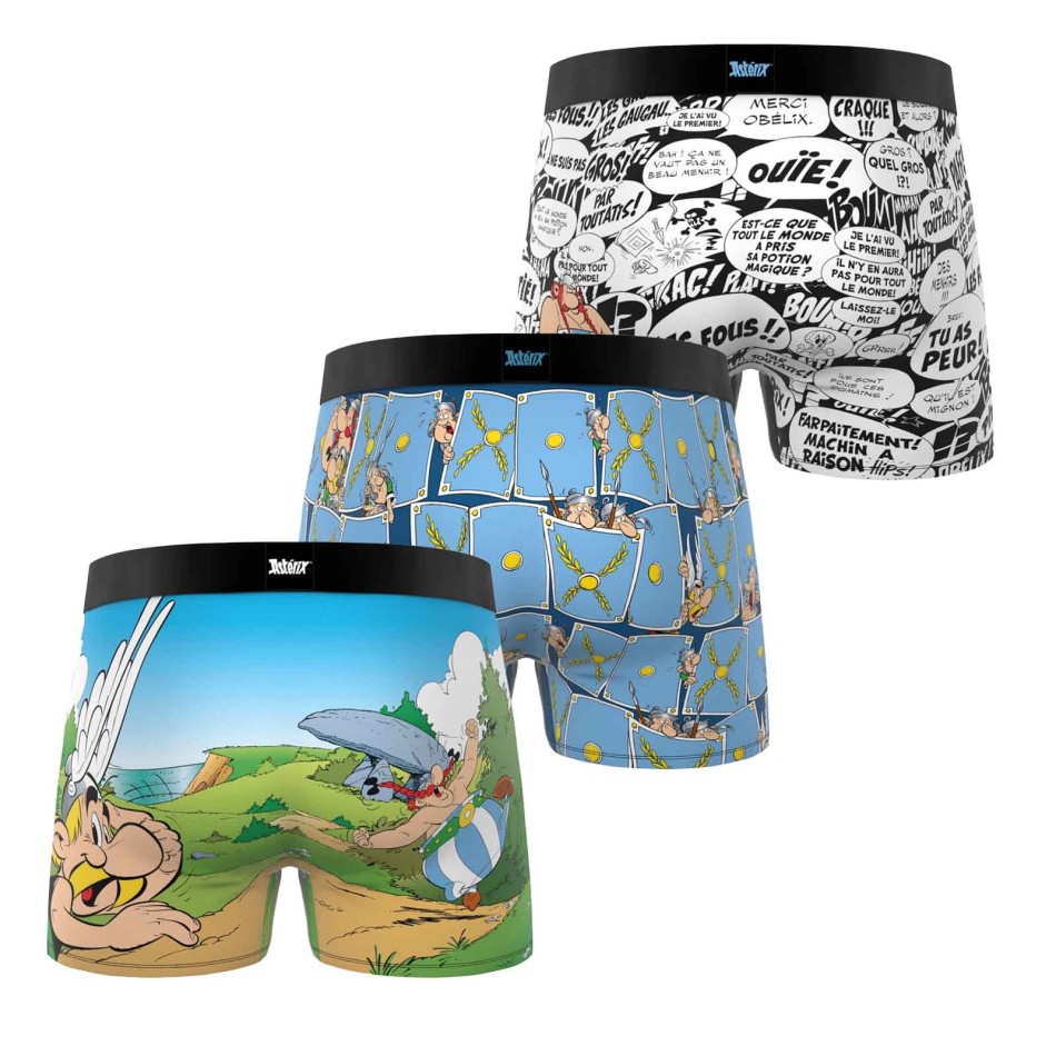 FREEGUN 3-pack boxershorts för pojkar med Astérix och Obélix