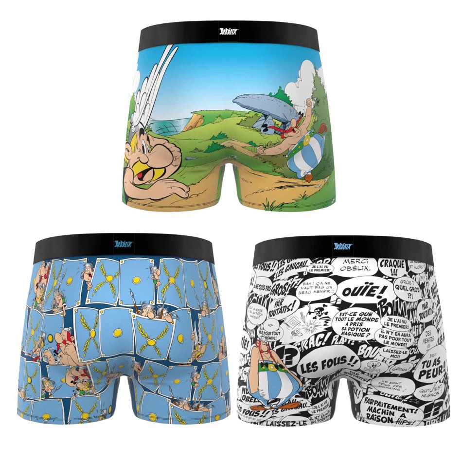 FREEGUN 3-pack boxershorts för pojkar med Astérix och Obélix