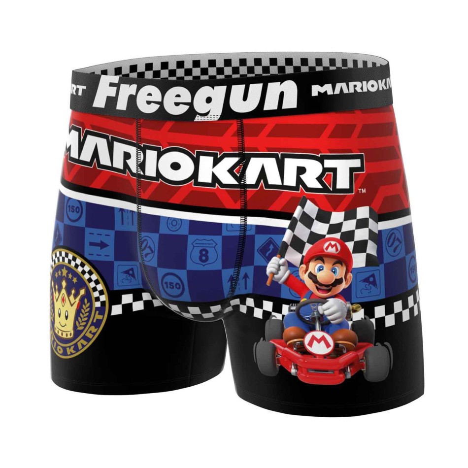 FREEGUN Lote de 4 calzoncillos boxer para hombre Mario Kart Racing Team