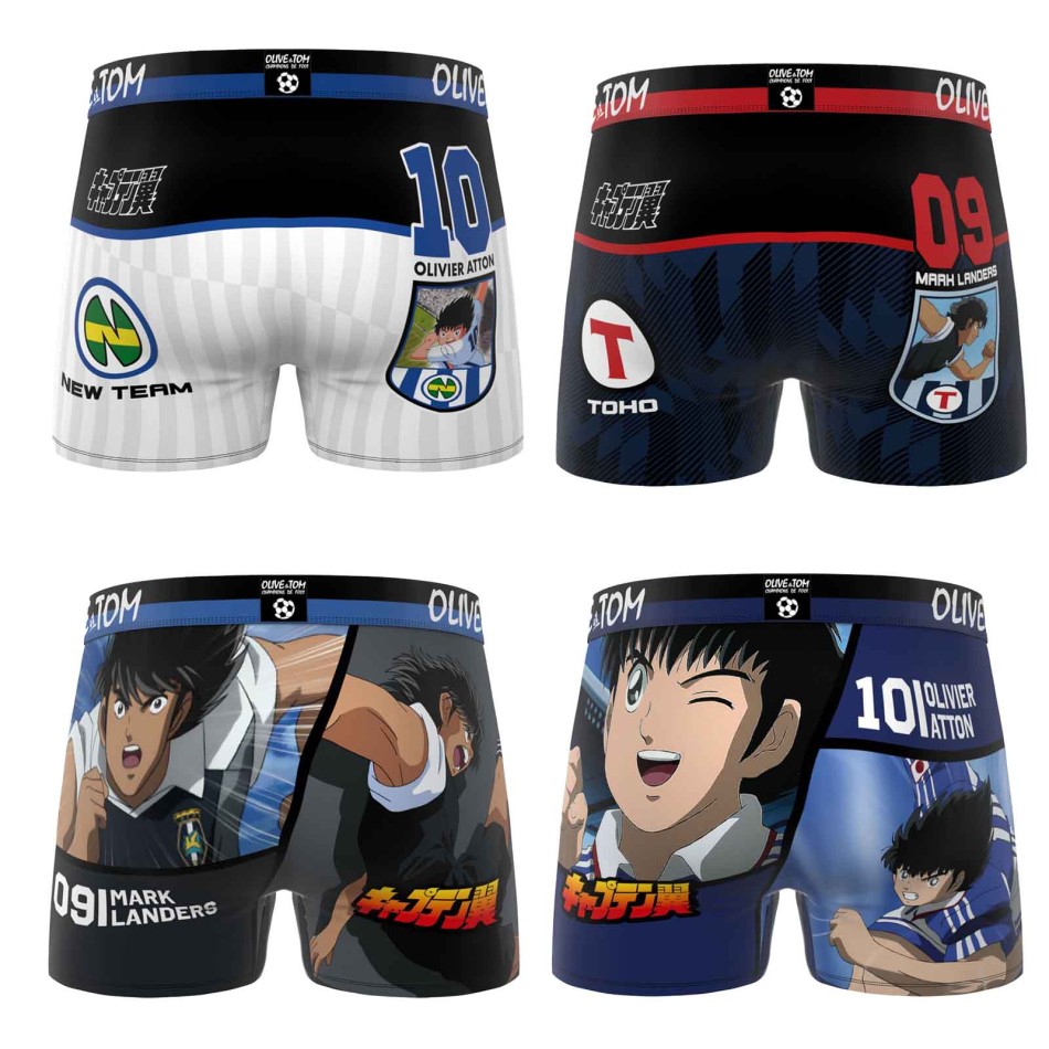 FREEGUN 4-Pack Boys’ Captain Tsubasa Boxer Shorts