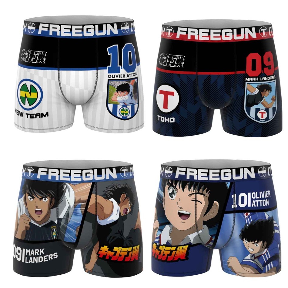 FREEGUN Lot de 4 Boxers Garçon Microfibre Olive et Tom