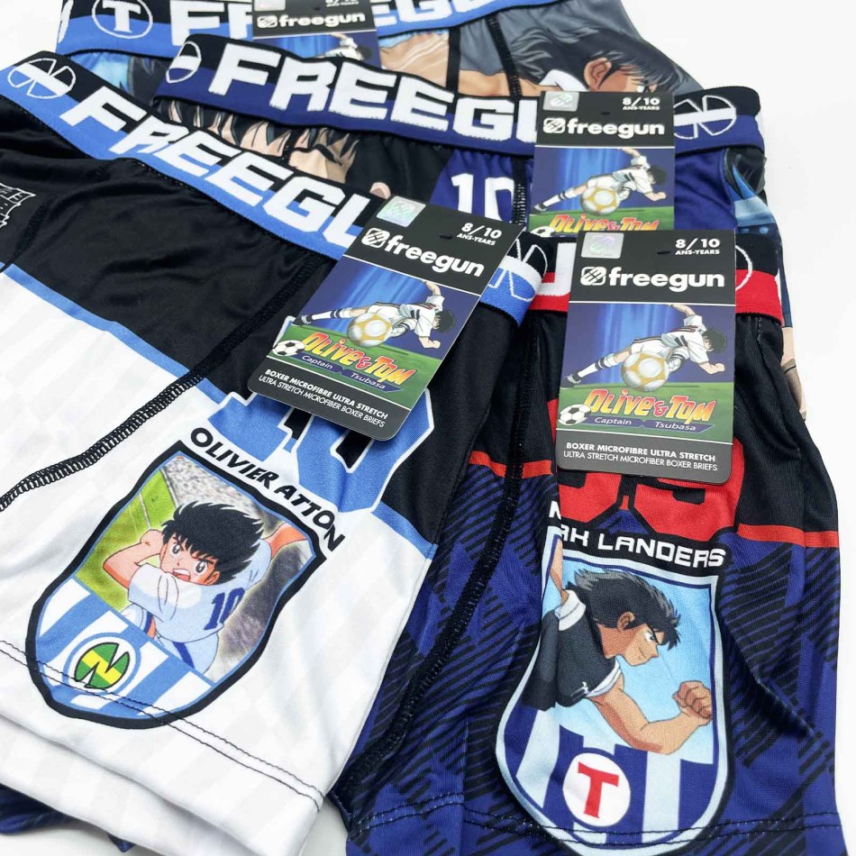 FREEGUN Lot de 4 Boxers Garçon Microfibre Olive et Tom