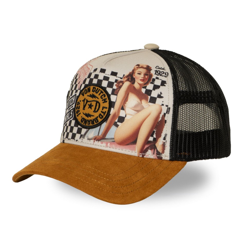 VON DUTCH Trucker-keps med sublimeringstryck, pinup-vintage