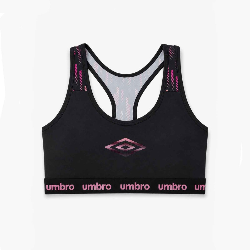 Camiseta deportiva sin mangas para mujer UMBRO con espalda de nadadora y rayas rosas