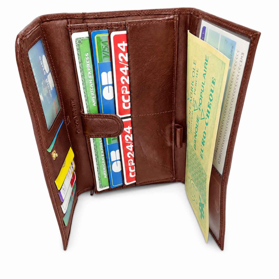 Elephant d'Or Women’s Leather Checkbook Wallet