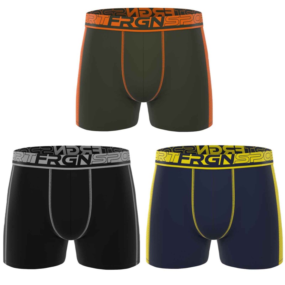 Freegun Lot de 3 Boxers Homme Sport Mesh Microfibre "FRGN Sport"