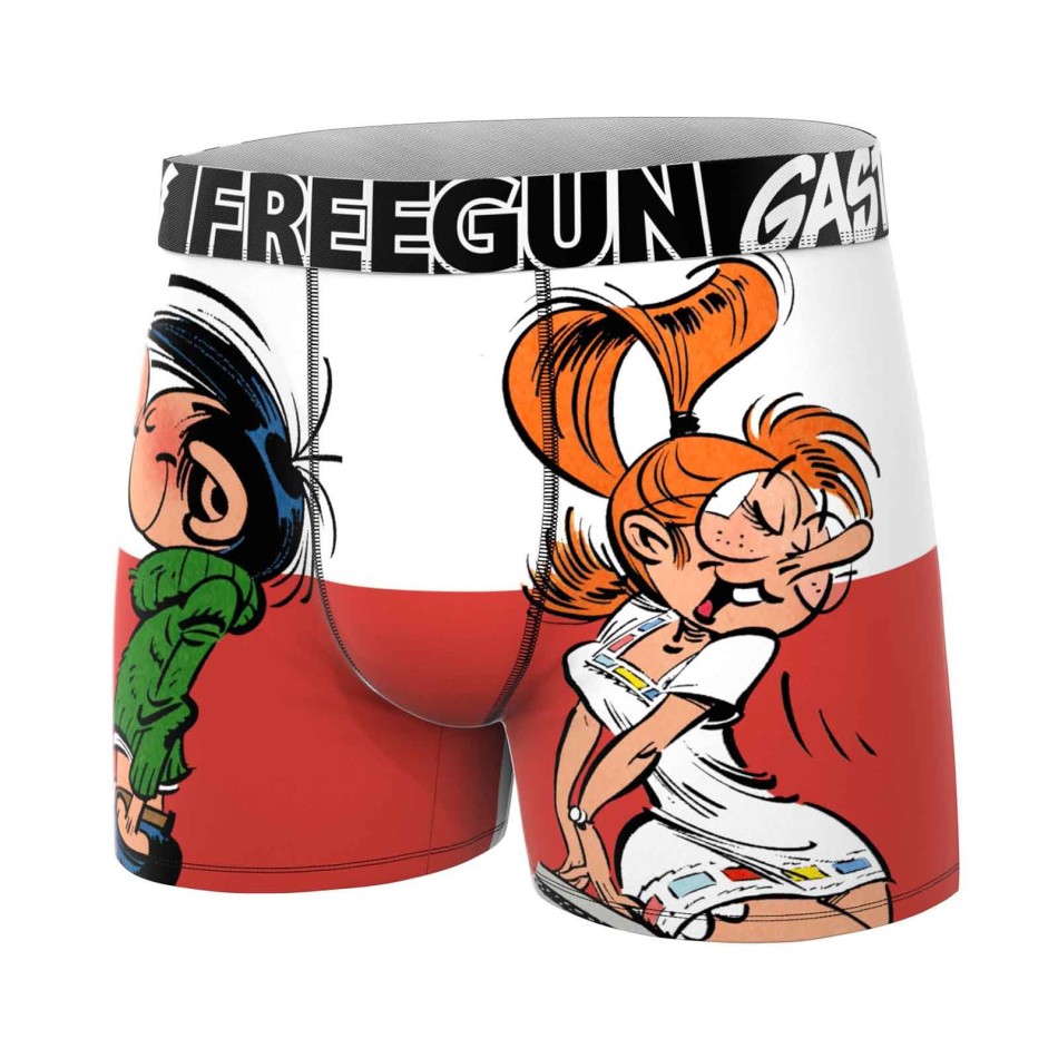 FREEGUN Set van 3 "GASTON LAGAFFE" Microvezel Heren Boxers