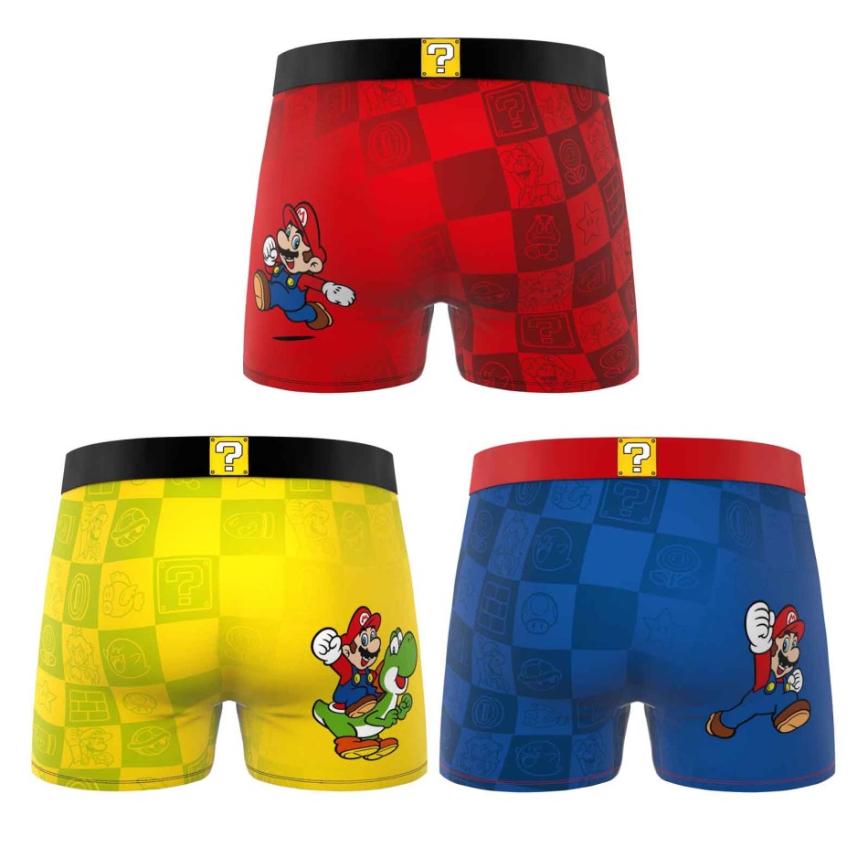 Freegun Officiel Lot de 3 Boxers Garçon Super Mario Bros French Market