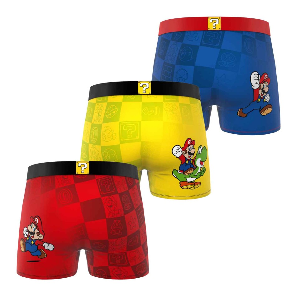 Freegun Officiel Lot de 3 Boxers Garçon Super Mario Bros French Market