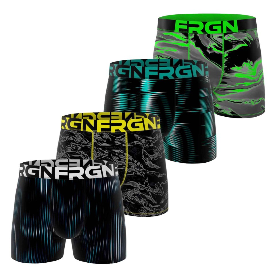 Set van 4 herenboxershorts van microvezel, psychedelisch, FRGN | French Market