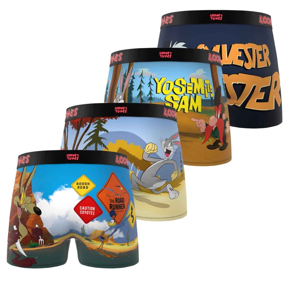 FREEGUN Set da 4 boxer da uomo in microfibra Looney Tunes | French Market