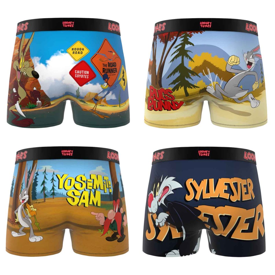 FREEGUN Set van 4 herenboxershorts van microvezel met Looney Tunes-motief | French Market