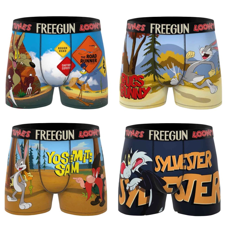 FREEGUN 4-Pack of Men's Microfiber Looney Tunes Boxer Shorts | French Market
