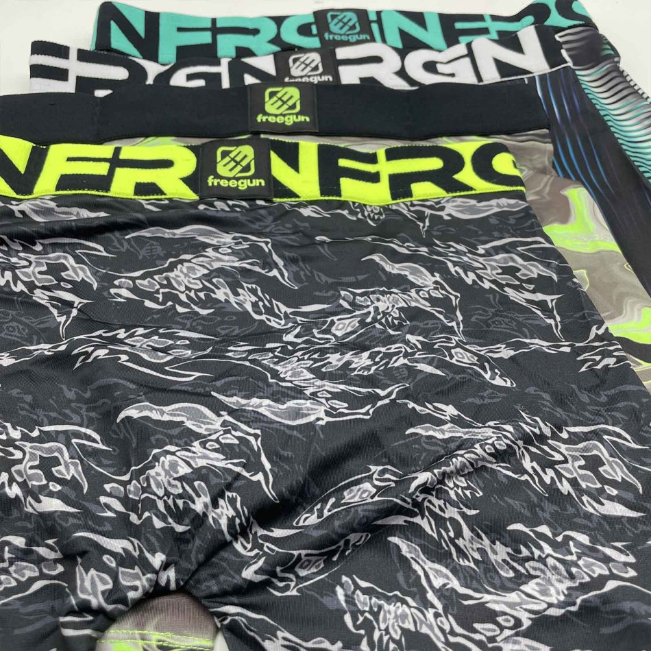 Set van 4 herenboxershorts van microvezel, psychedelisch, FRGN | French Market