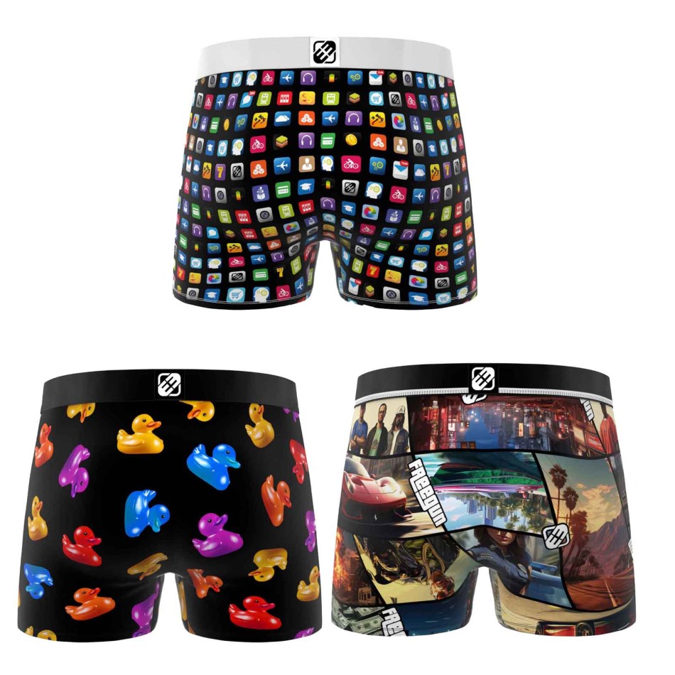 Lote de 3 calzoncillos de niño « Freegun » «Icons» estampados | French Market