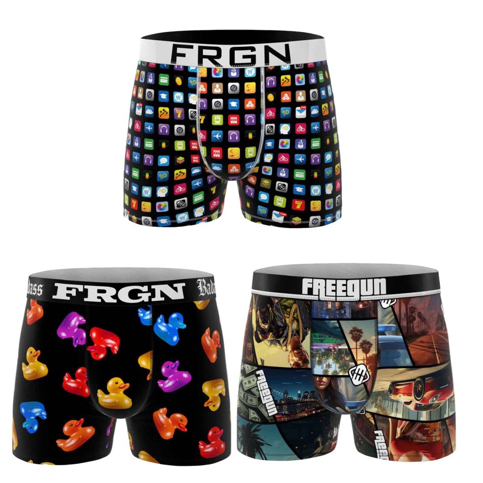 Lot 3 Boxers Garçon Freegun "Icons" Imprimés | French Market