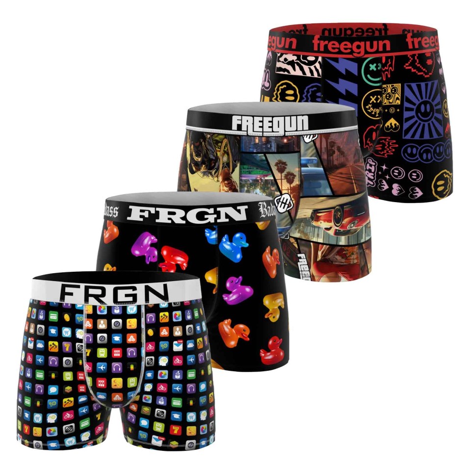 FREEGUN Lote de 4 calzoncillos de hombre «Icons» de microfibra | French Market