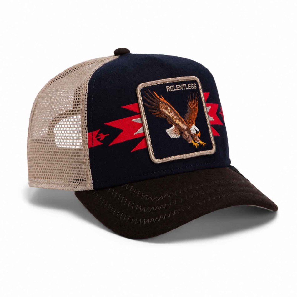 Cappellino Trucker "Relentless" di Goorin Bros, con aquila | French Market