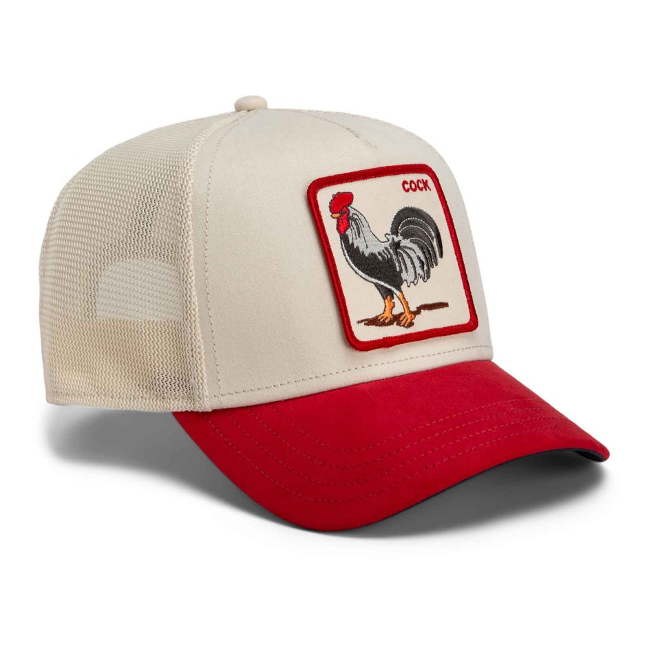 Goorin Bros Trucker-Kappe „Rooster Cock“ aus Micro-Suede – Gestickter Hahn – Unisex