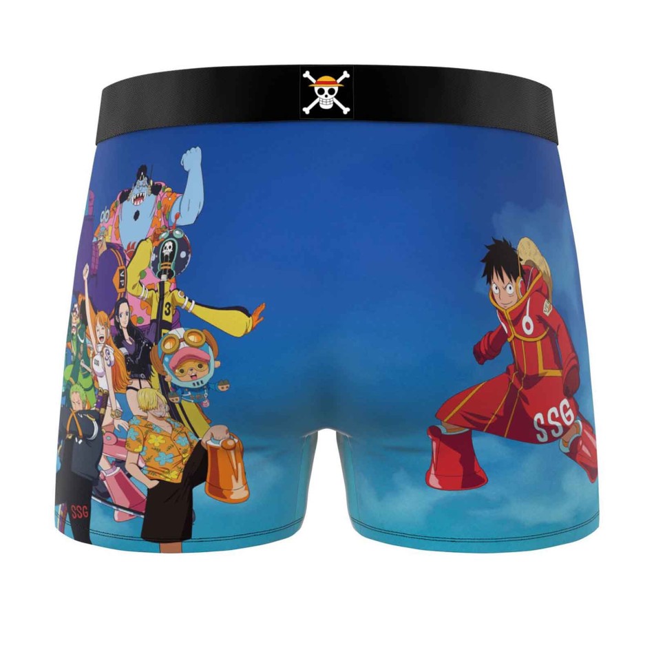 FREEGUN Boxer Homme Microfibre One Piece "Monkey D. Luffy"