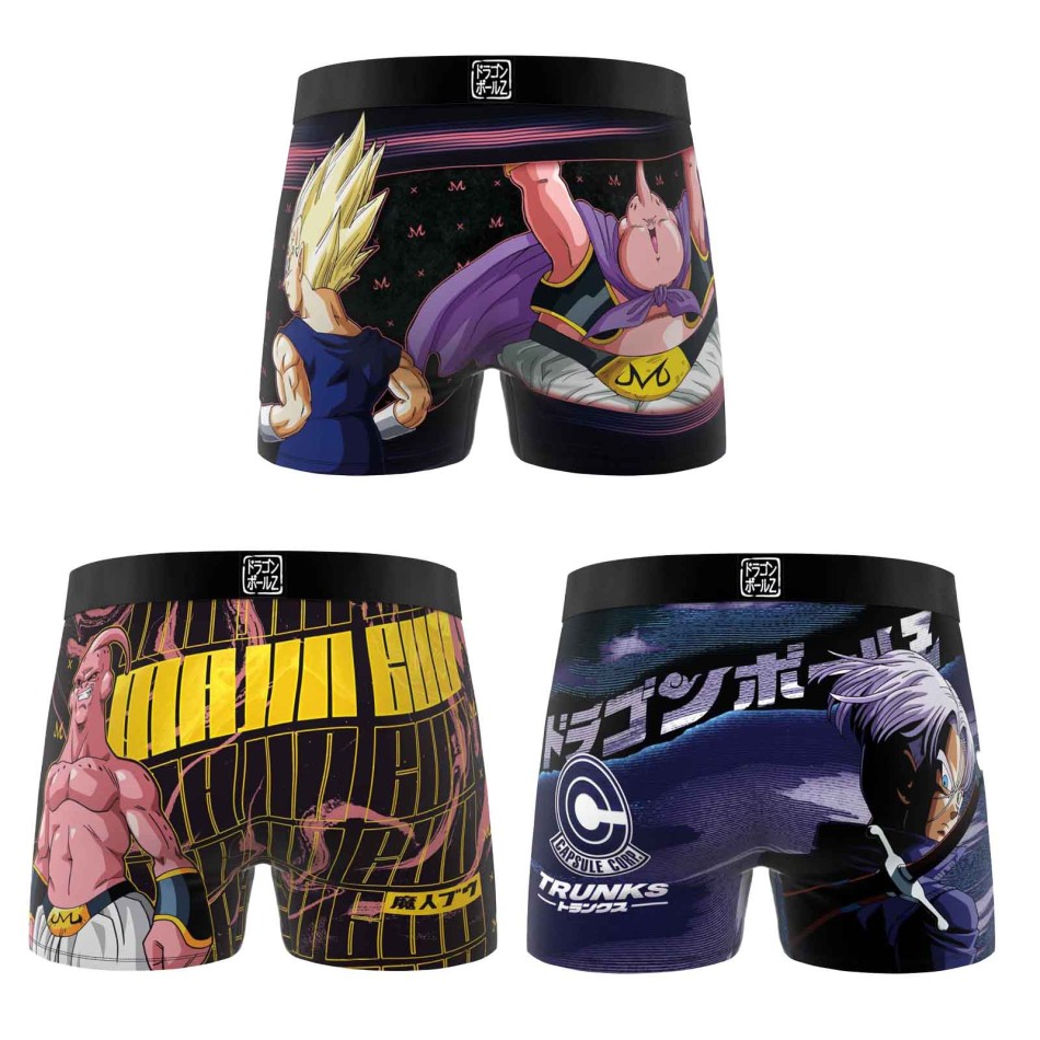 Lot de 3 Boxers Garçon Freegun Dragon Ball Z – Sous-vêtements Licence Officielle