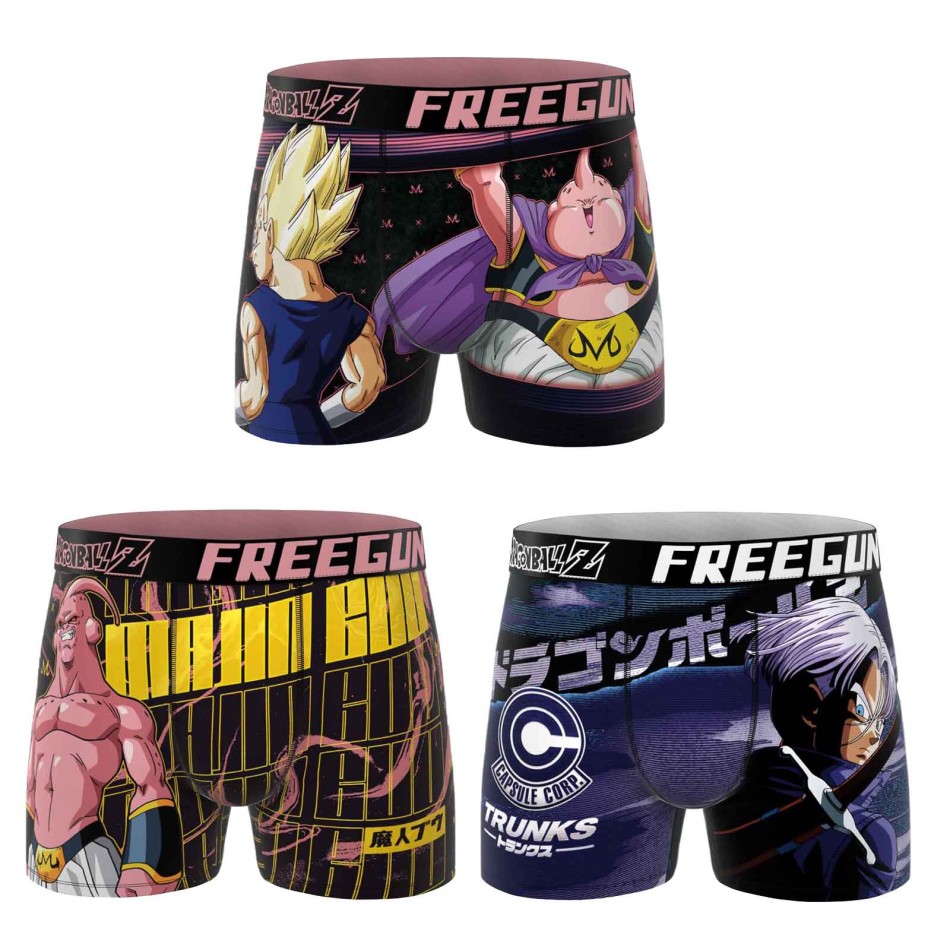 Set di 3 boxer da ragazzo Freegun Dragon Ball Z - Intimo Licenza Ufficiale