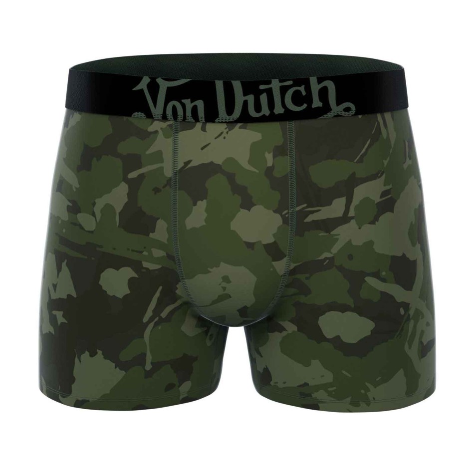 Confezione da 4 boxer da uomo Von Dutch, in cotone, motivo mimetico | French Market