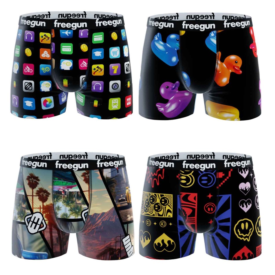 Lot 4 Boxers Garçon Freegun Icons Microfibre | French Market