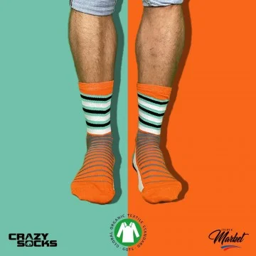 Chaussettes Fantaisies Coton Bio (Chaussettes fantaisies) Crazy Socks chez FrenchMarket