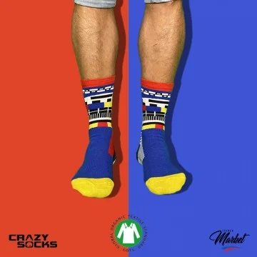 CRAZY SOCKS Biologisch Katoenen Fantasie Sokken (Edele sokken) Crazy Socks chez FrenchMarket