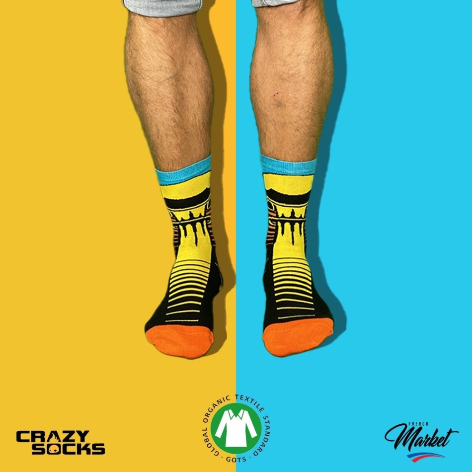 CRAZY SOCKS Chaussettes Fantaisies Coton Bio  (Chaussettes fantaisies) chez FrenchMarket