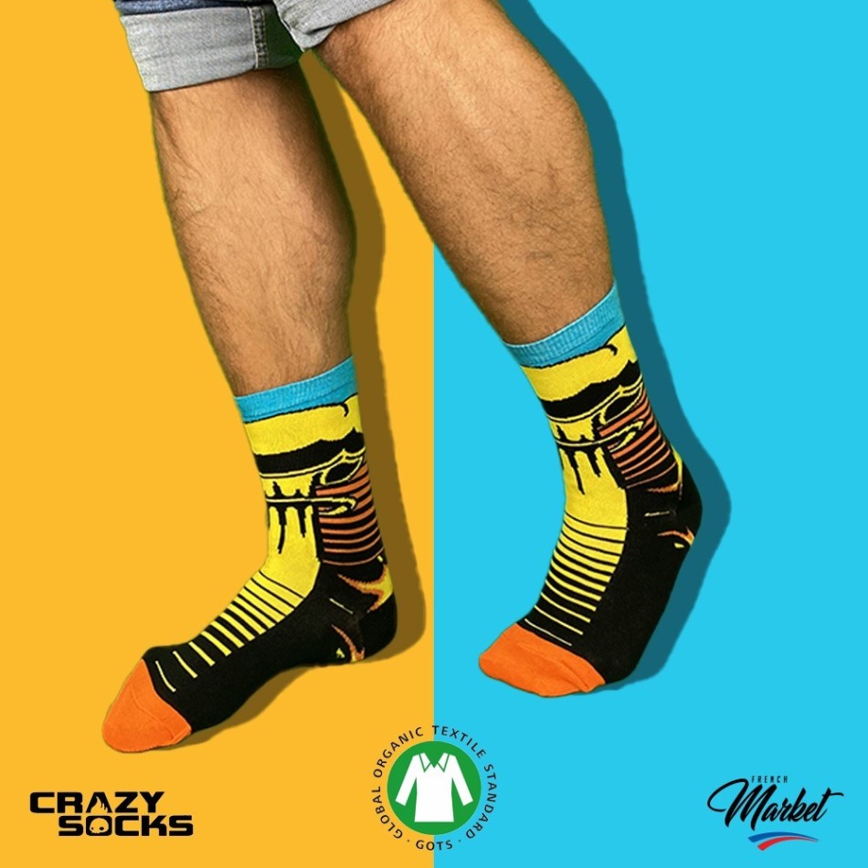 CRAZY SOCKS Chaussettes Fantaisies Coton Bio  (Chaussettes fantaisies) chez FrenchMarket