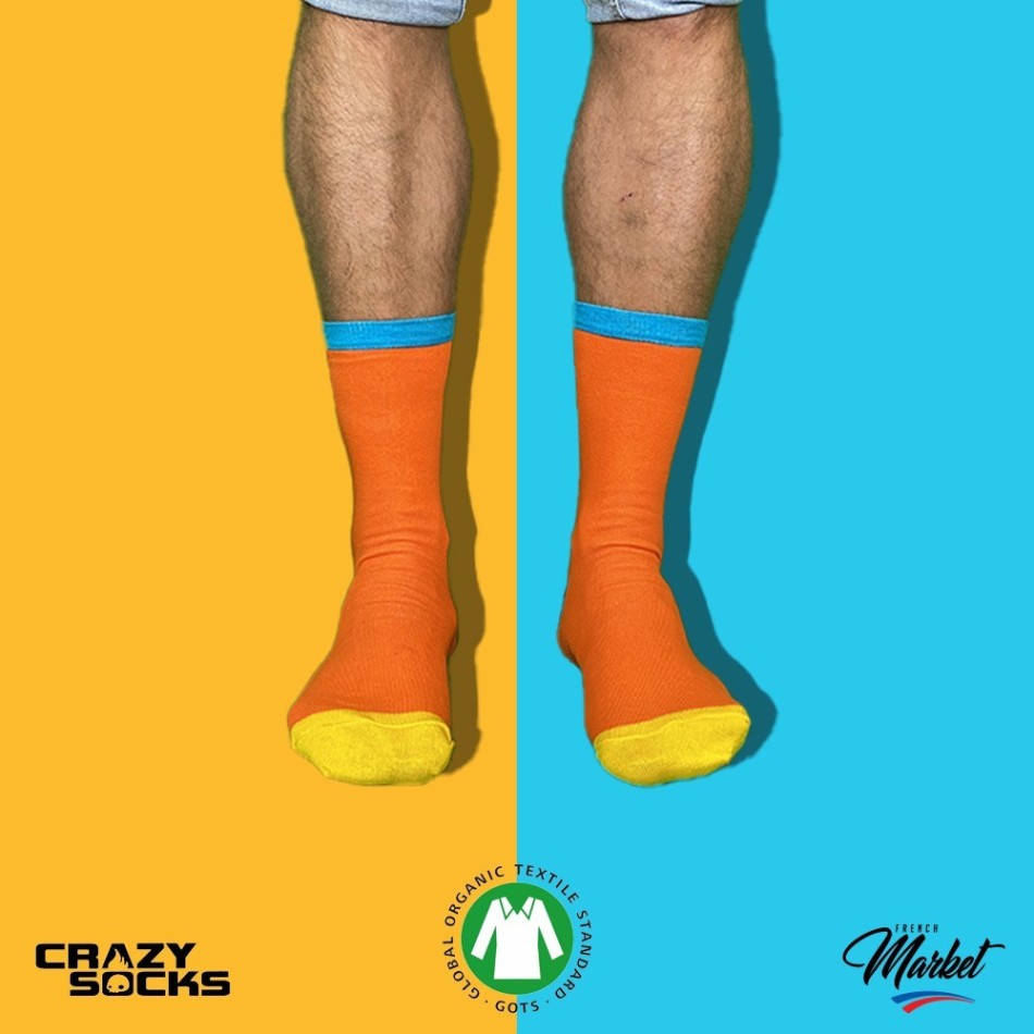 CRAZY SOCKS Chaussettes Fantaisies Coton Bio  (Chaussettes fantaisies) chez FrenchMarket