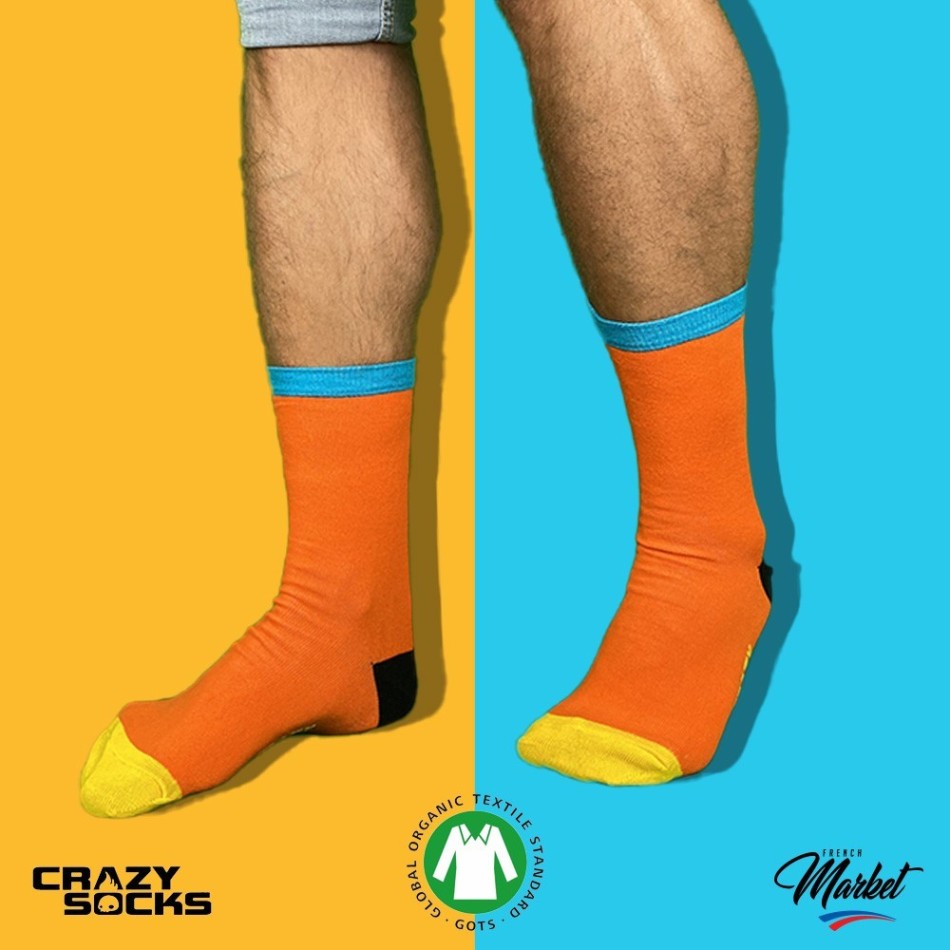 Chaussettes Fantaisies Coton Bio (Chaussettes fantaisies) Crazy Socks chez FrenchMarket